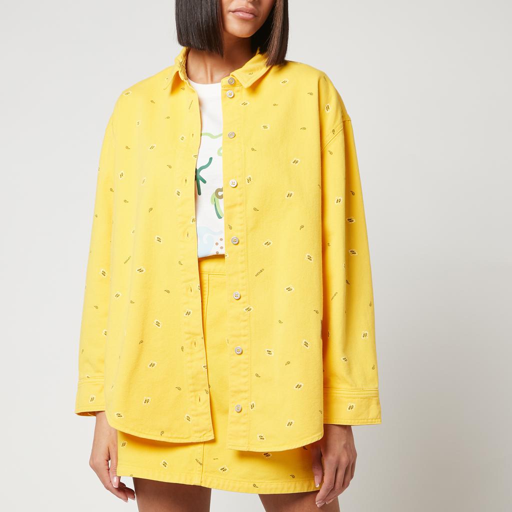 KENZO Women's Printed Denim Shirt - Golden Yellow商品第1张图片规格展示