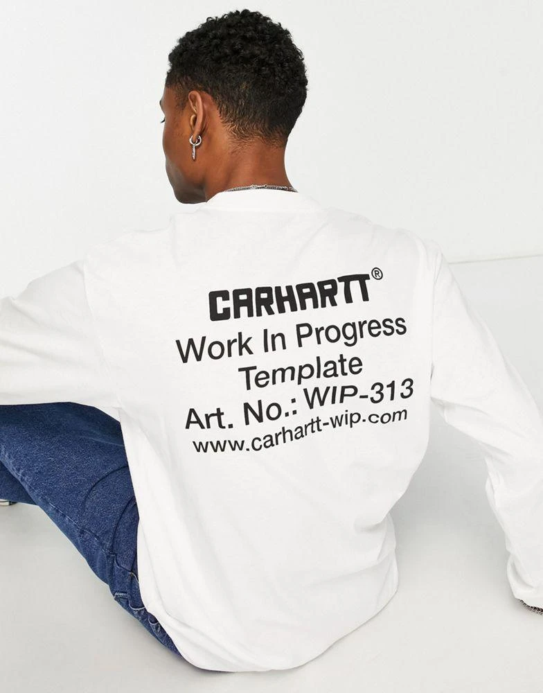 商品Carhartt WIP|Carhartt WIP linograph long sleeve top in white,价格¥594,第1张图片