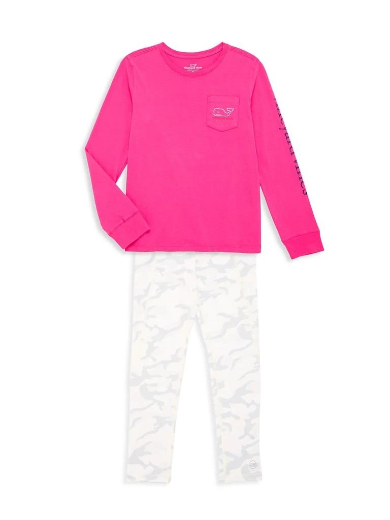 商品Vineyard Vines|Little Girl's & Girl's Long-Sleeve Whale T-Shirt,价格¥194,第2张图片详细描述
