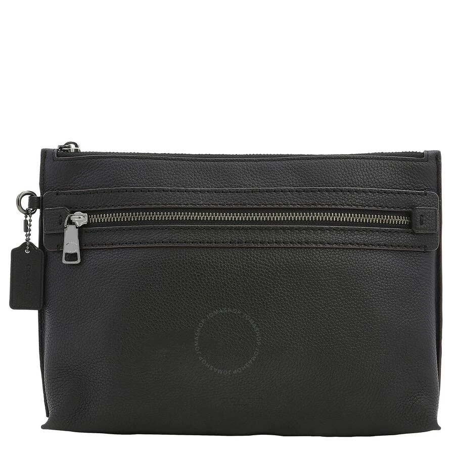 商品Coach|Men's Black Pebbled Leather Academy Pouch,价格¥1407,第1张图片