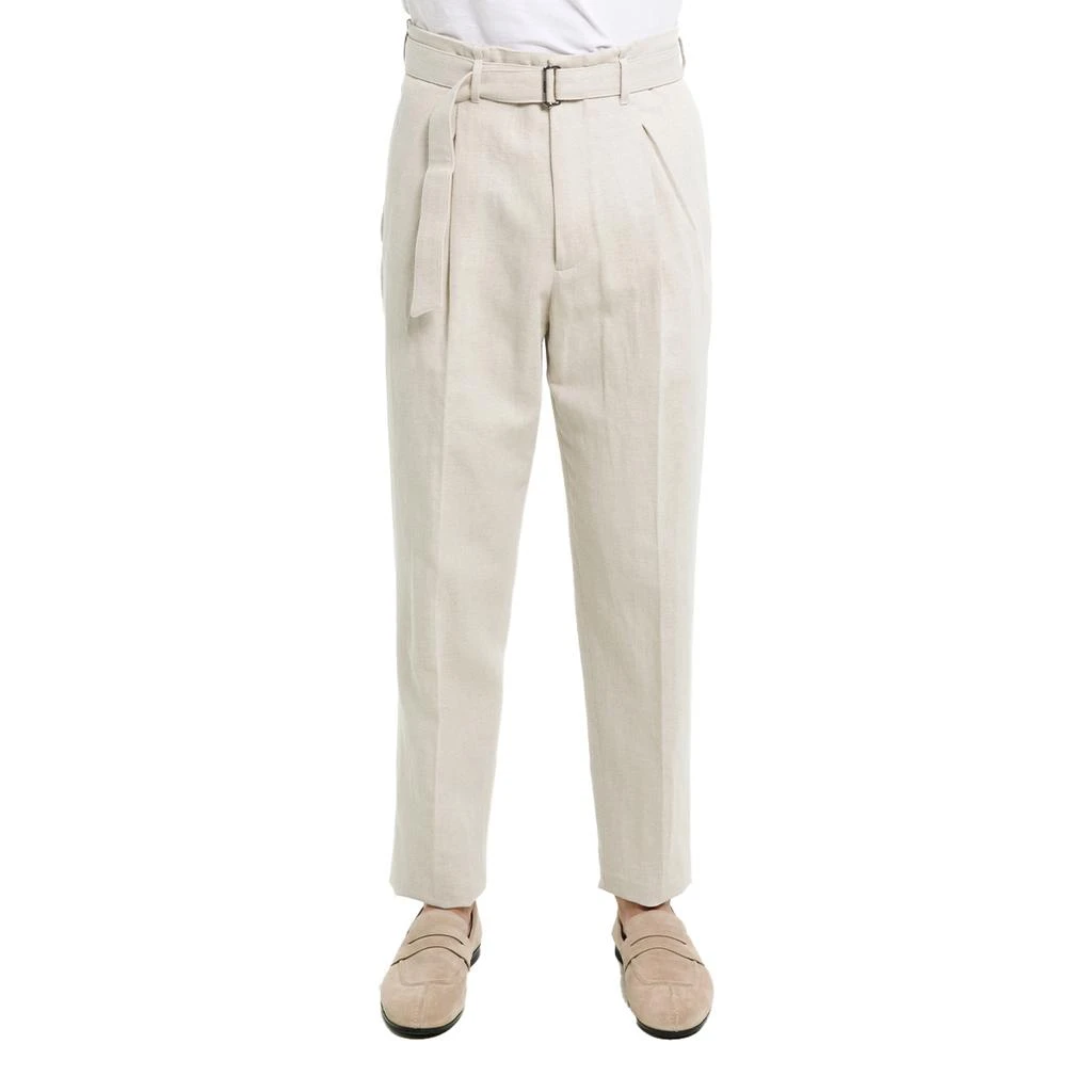 商品Zegna|Embedded Belt Beige Trousers,价格¥3079,第1张图片