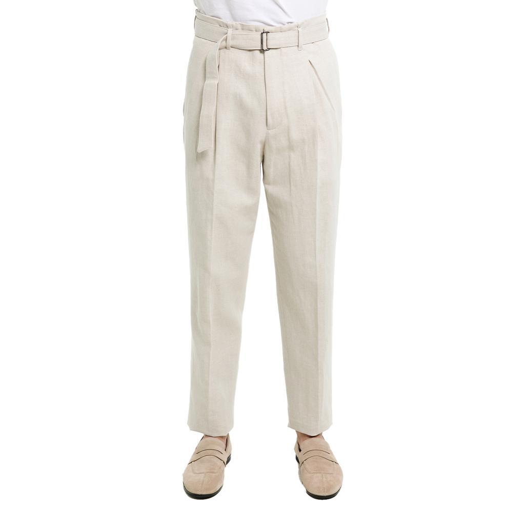 商品Zegna|Embedded Belt Beige Trousers,价格¥2754,第1张图片