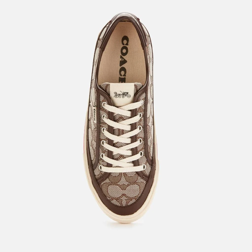 商品Coach|COACH WOMEN'S CITYSOLE JACQUARD PLATFORM TRAINERS - OAK/SADDLE,价格¥633,第3张图片详细描述