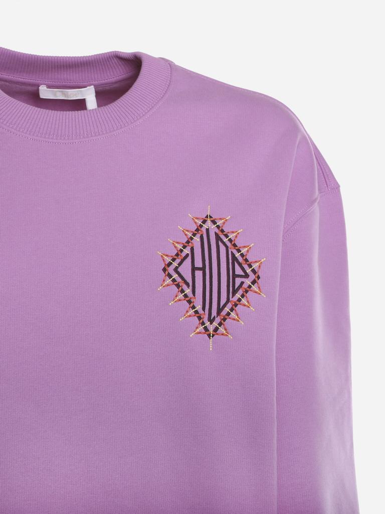 Chloé Cotton Sweatshirt With Cotton Fleece Logo商品第2张图片规格展示