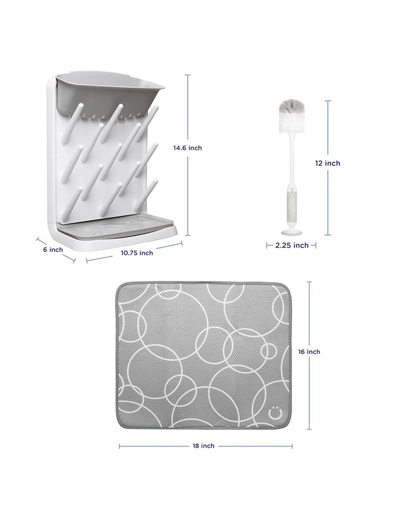 Vertical Bottle Drying Rack, Botte Brush & Microfiber Drying Mat Bundle 商品