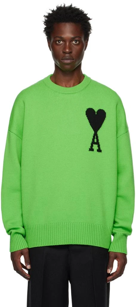 商品AMI|Green Ami de Cœur Sweater,价格¥1889,第1张图片