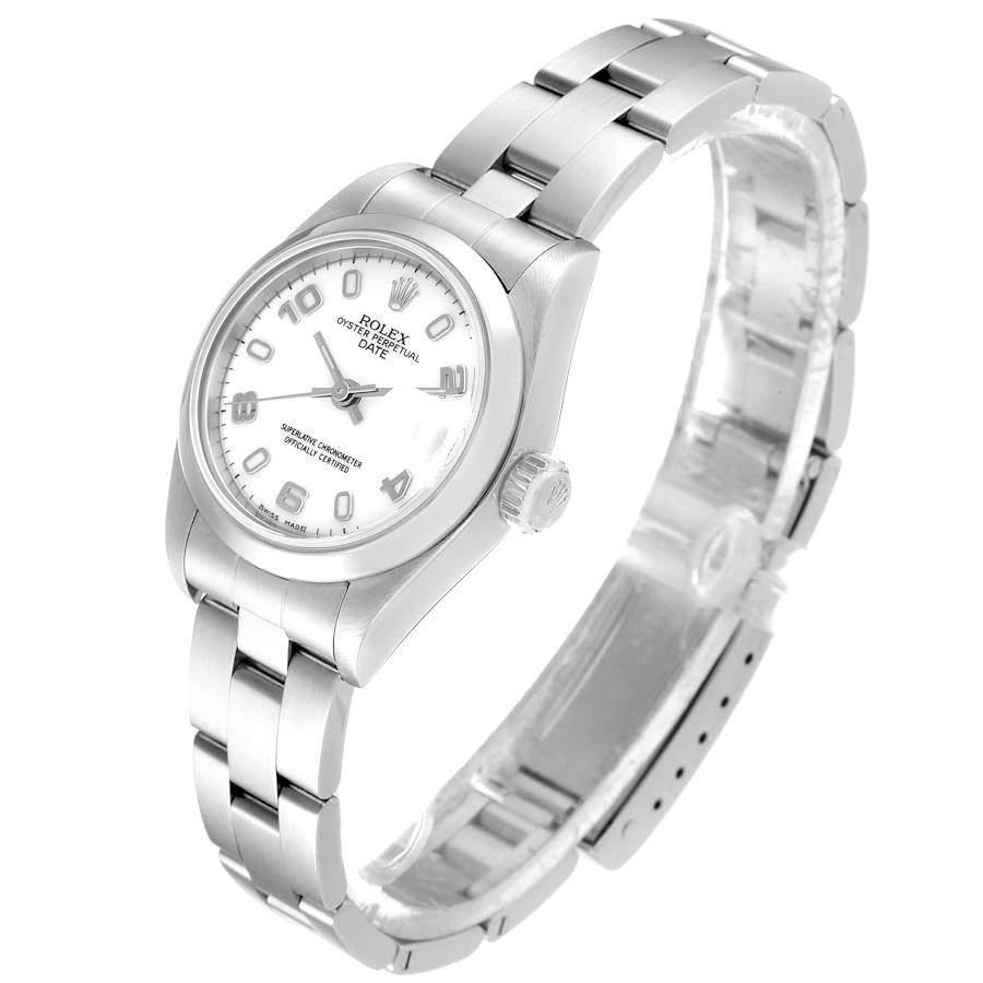 Rolex White Stainless Steel Oyster Perpetual Date 79160 Women's Wristwatch 26 MM商品第6张图片规格展示