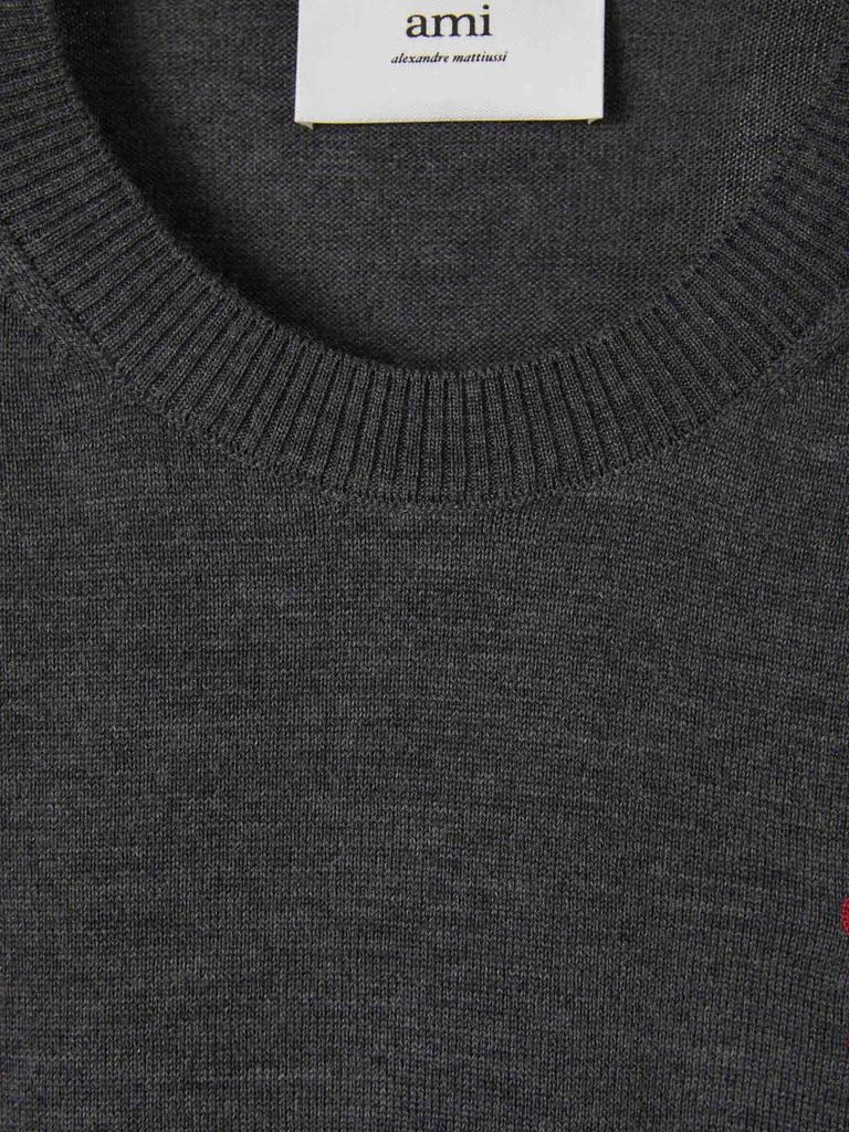 商品AMI|AMI Logo Embroidered Crewneck Knitted Jumper,价格¥1583,第3张图片详细描述