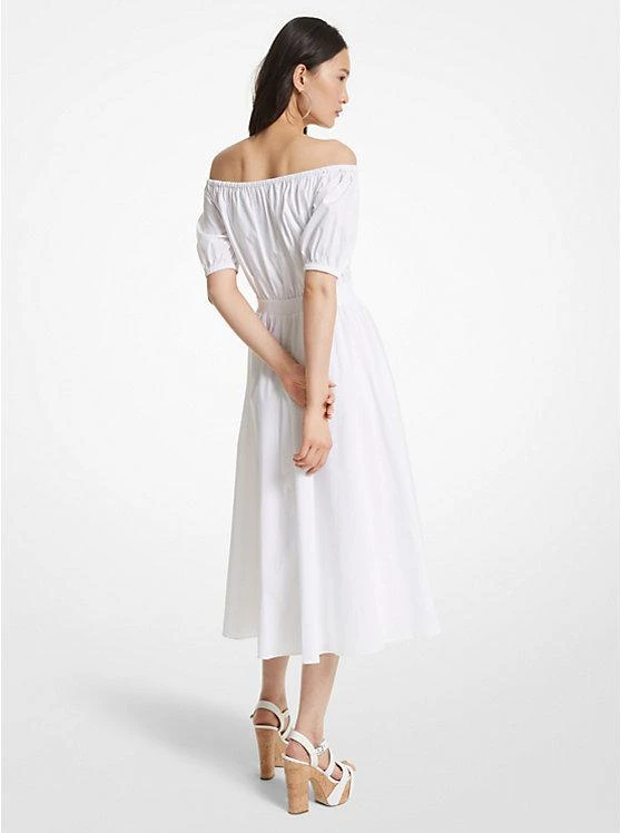 商品Michael Kors|Stretch Organic Cotton Poplin Off-The-Shoulder Dress,价格¥545,第2张图片详细描述