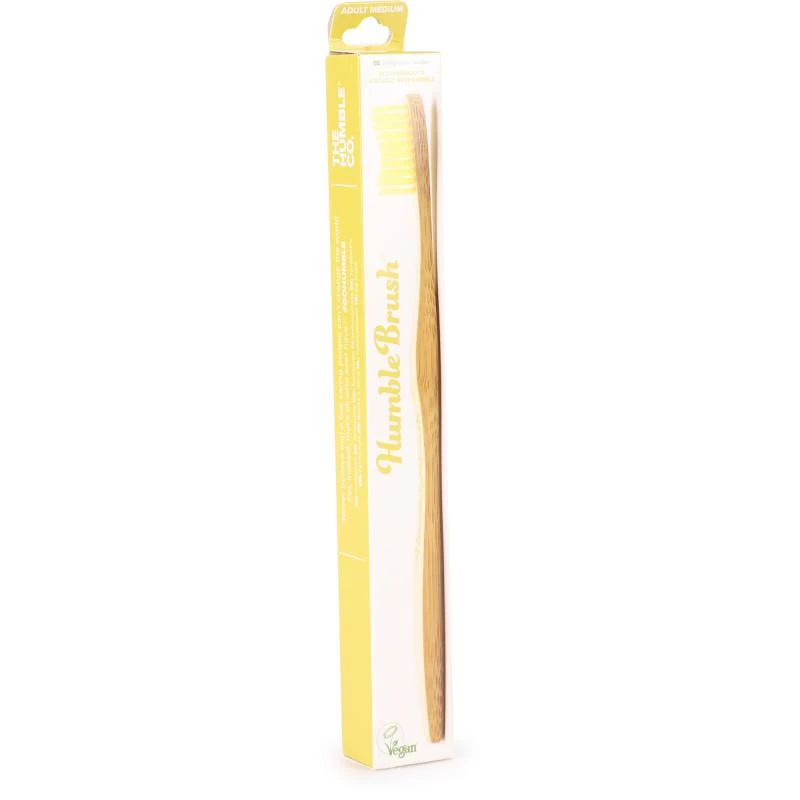 商品The Humble Co|Medium soft bamboo toothbrush in yellow,价格¥61,第1张图片