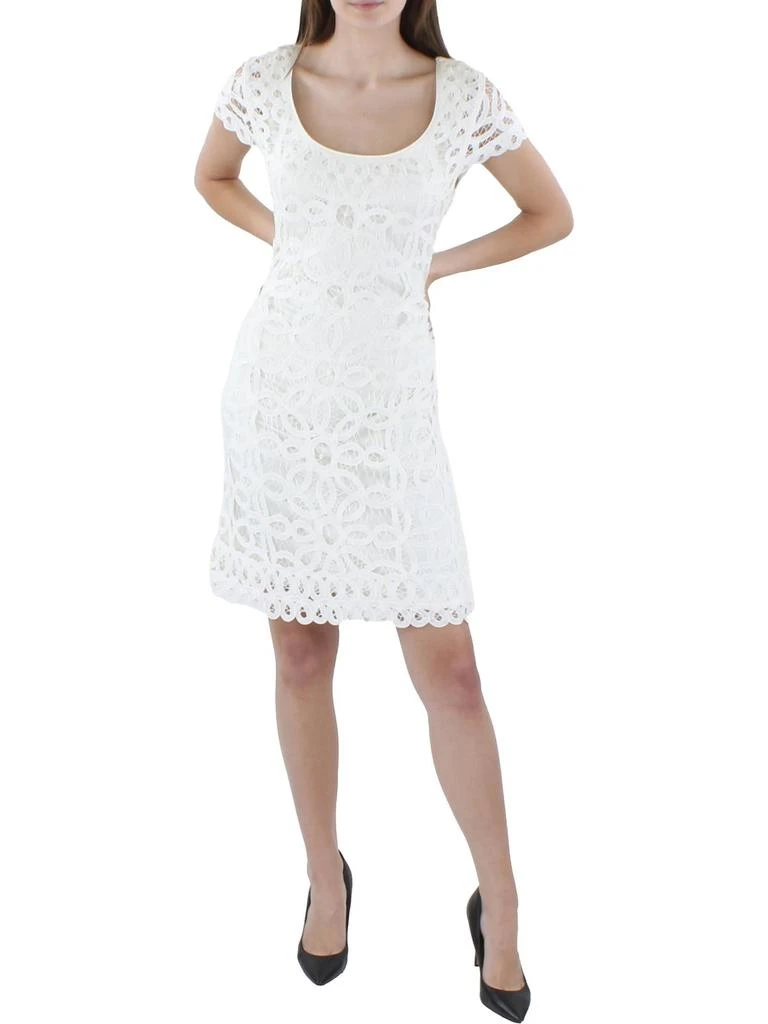 商品Ralph Lauren|Denizray Womens Lace Cap Sleeves Sheath Dress,价格¥325,第1张图片