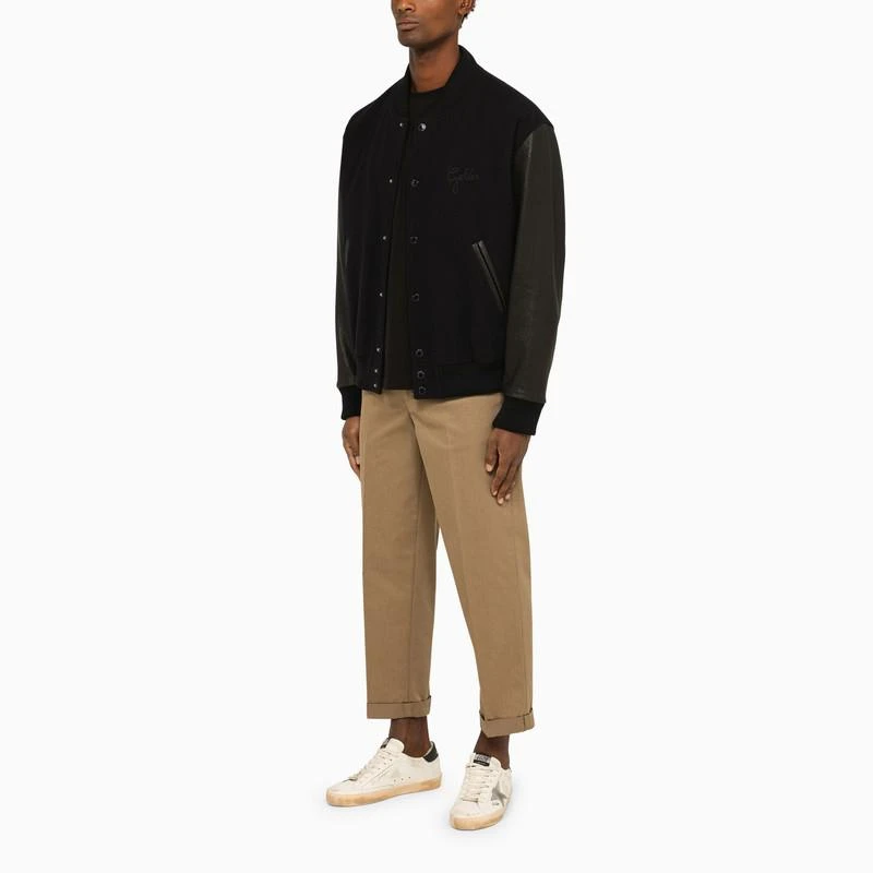 商品Golden Goose|Navy blue bomber jacket with leather sleeves,价格¥4880,第2张图片详细描述