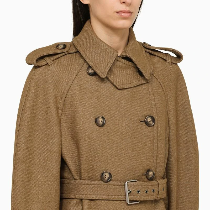 商品Max Mara|Sportmax Khaki double-breasted coat,价格¥5349,第4张图片详细描述