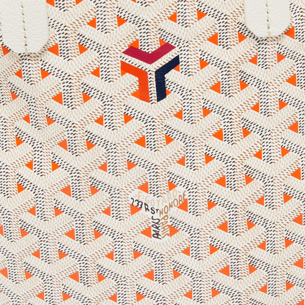 Goyard White/Orange Goyardine Coated Canvas and Leather Poitiers Claire-Voie Tote商品第5张图片规格展示