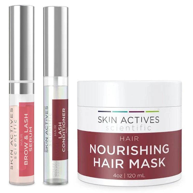 商品Skin Actives Scientific|Nourishing 4oz Hair Mask W/ Brow & Lash Serum And Enhancing Conditioner Set,价格¥491,第1张图片