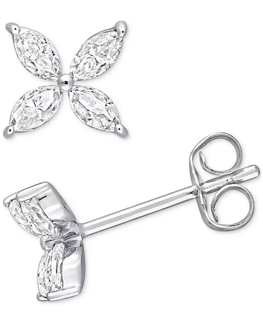商品Macy's|Lab-Grown Moissanite Flower Stud Earrings (3/4 ct. t.w.) in 10k White Gold,价格¥2050,第1张图片