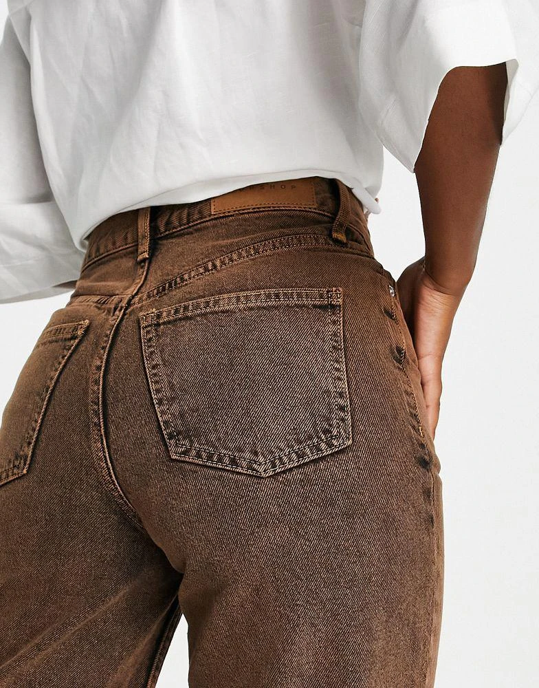 商品Topshop|Topshop over-dyed long line editor denim short in brown,价格¥209,第3张图片详细描述