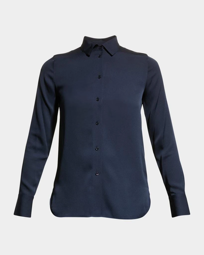 商品Vince|Slim-Fit Long-Sleeve Stretch-Silk Blouse,价格¥1850,第1张图片