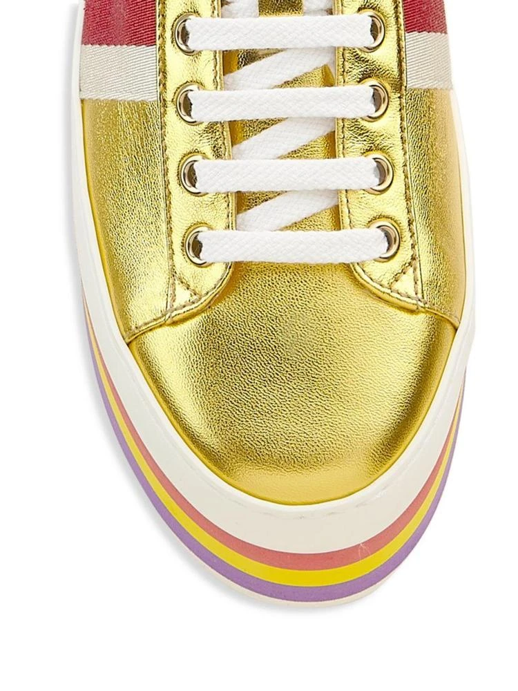 商品Gucci|Peggy Metallic Leather Rainbow Platform Sneakers,价格¥4003,第3张图片详细描述