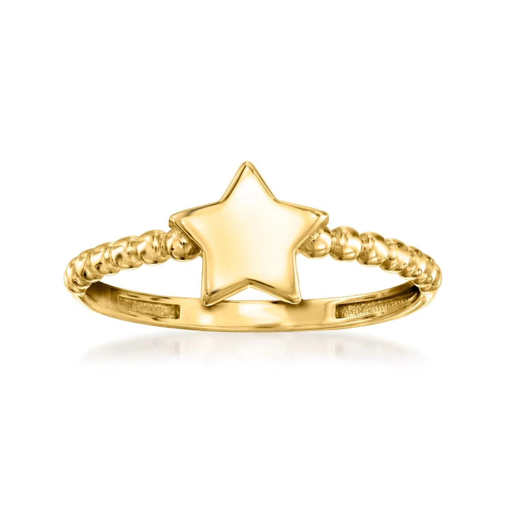 商品RS Pure|RS Pure by Ross-Simons 14kt Yellow Gold Beaded Star Ring,价格¥1024,第1张图片