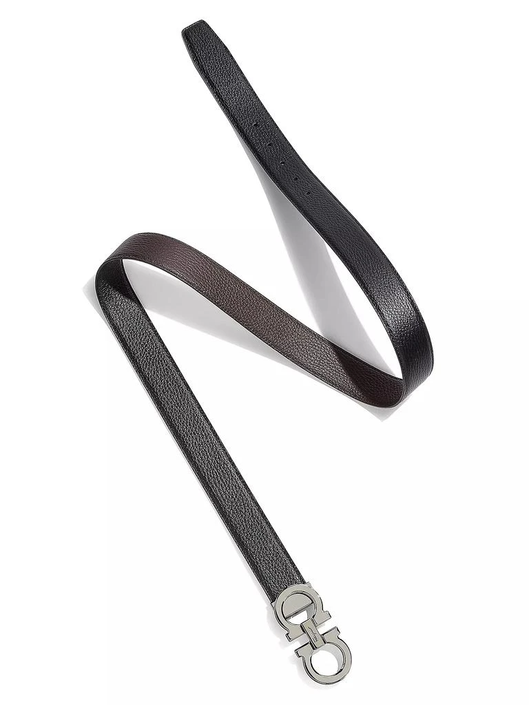 商品Salvatore Ferragamo|Double Gancini Buckle Adjustable Cut-to-Size Reversible Belt,价格¥4094,第1张图片