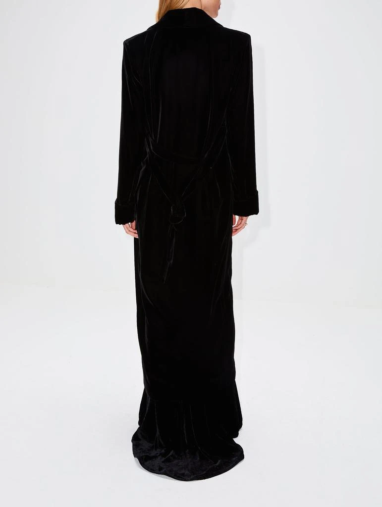 商品Yves Saint Laurent|Velvet Long Belted Coat,价格¥32106,第4张图片详细描述