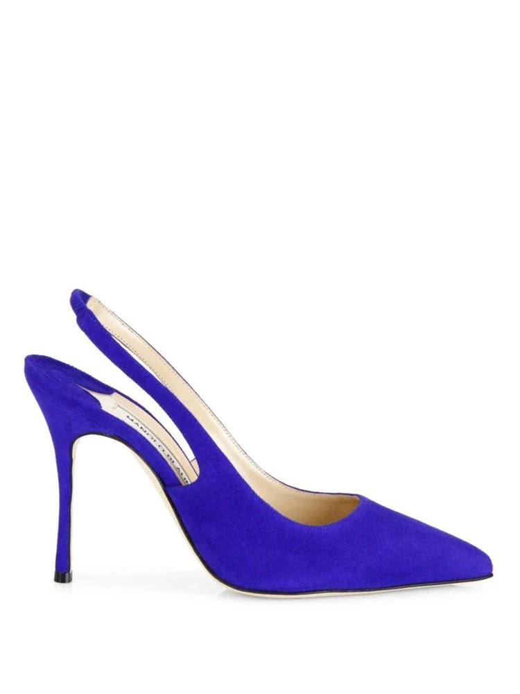 商品Manolo Blahnik|Aziamo Suede Point Toe Slingbacks,价格¥1630,第5张图片详细描述