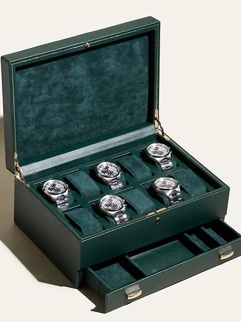 British Racing Green 10-Piece With Drawer Watch Box商品第9张图片规格展示