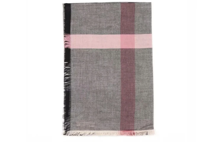 商品[国内直发] Burberry|博柏利 时尚格纹围巾 女款 深灰色,价格¥2250,第8张图片详细描述