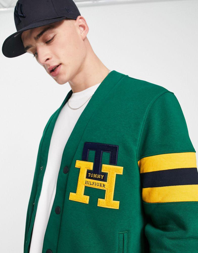 商品Tommy Hilfiger|Tommy Hilfiger monogram logo cardigan in green,价格¥1234,第5张图片详细描述