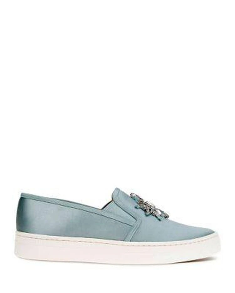 商品Badgley Mischka|Barre Satin Embellished Slip-On Sneakers ,价格¥648,第2张图片详细描述
