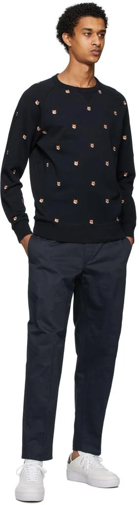 商品Maison Kitsune|Navy All Over Fox Head Patch Sweatshirt,价格¥1328,第4张图片详细描述