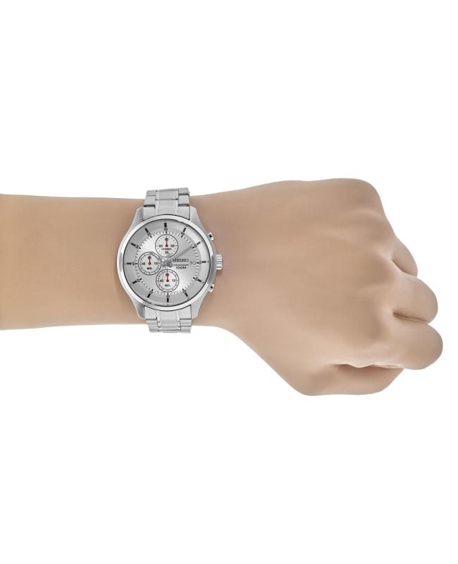 Seiko Silver Chronograph Dial Stainless Steel Unisex Watch SKS535P1商品第4张图片规格展示