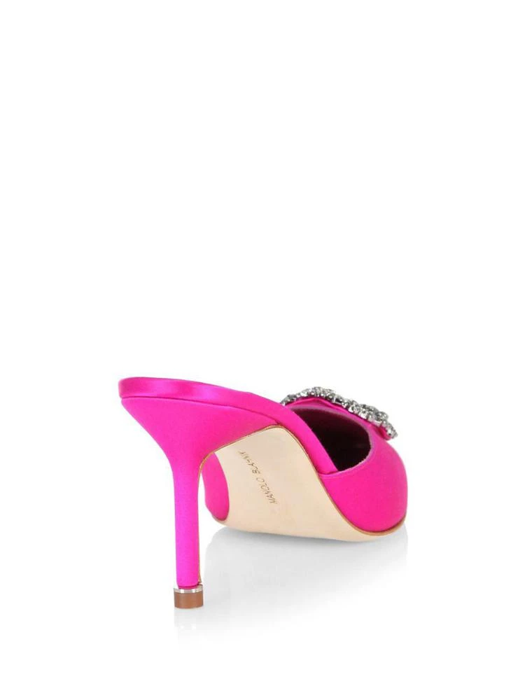 商品Manolo Blahnik|Manolo Blahnik - Hangisi 70 Embellished Satin Mules,价格¥4987,第2张图片详细描述
