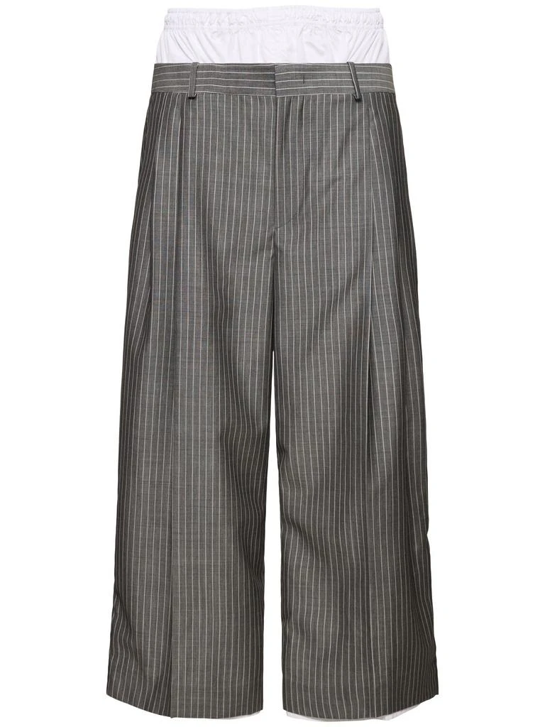 商品Hed Mayner|Pinstriped Mohair & Wool Pants,价格¥5464,第1张图片