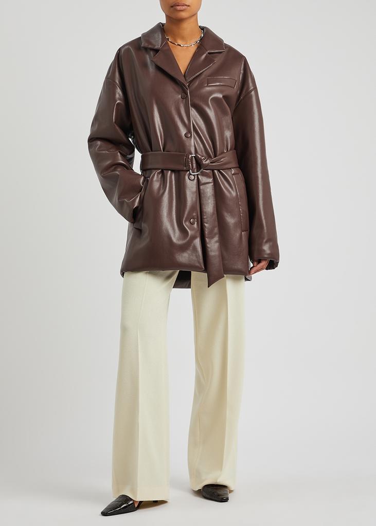 Liban brown faux leather jacket商品第4张图片规格展示