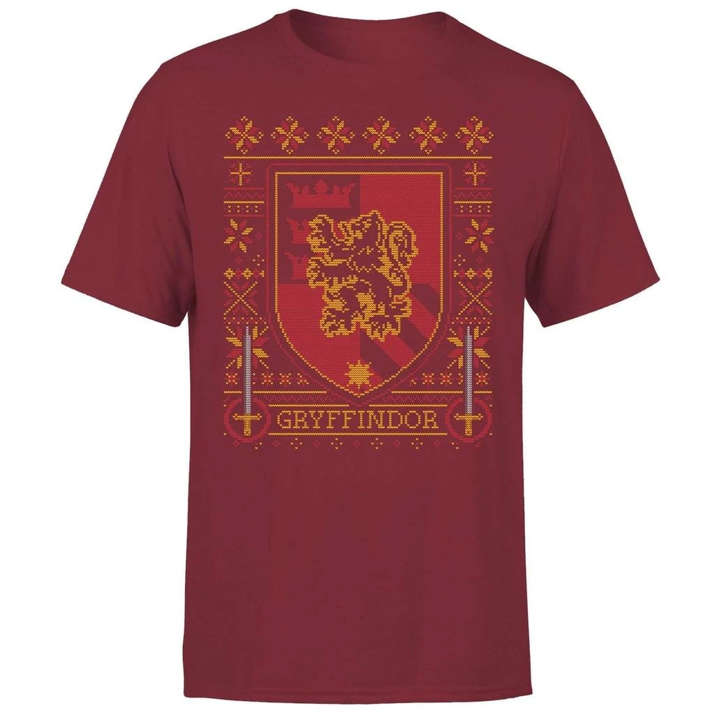 商品Harry Potter|Harry Potter Gryffindor Crest Men's Christmas T-Shirt - Burgundy,价格¥170,第5张图片详细描述