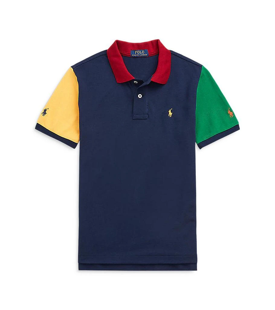 商品Ralph Lauren|Boys' Colorblocked Cotton Mesh Polo Shirt - Little Kid, Big Kid,价格¥173,第1张图片详细描述