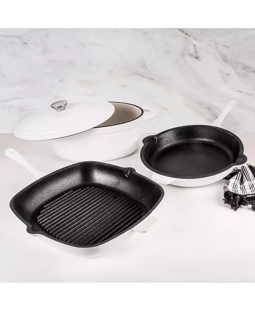 商品BergHOFF|Neo 4pc Cast Iron Cookware Set, Grill Pan, Fry Pan & Oval Dutch Oven,价格¥2073,第2张图片详细描述