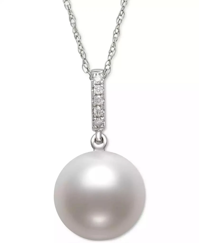 商品Belle de Mer|Cultured Freshwater Pearl (6mm) & Diamond Accent 18" Pendant Necklace in 14k White Gold, Created for Macy's,价格¥1497,第1张图片