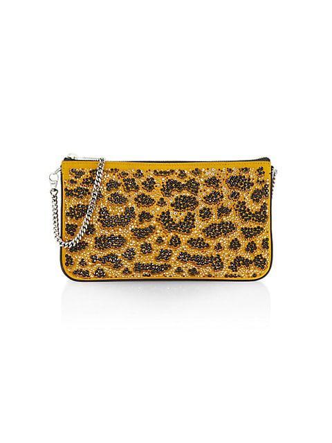 商品Christian Louboutin|Loubila Embellished Suede Pouch-On-Chain,价格¥18327,第1张图片