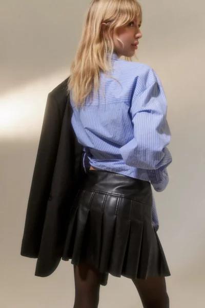 UO Faux Leather Pleated Mini Skirt商品第3张图片规格展示