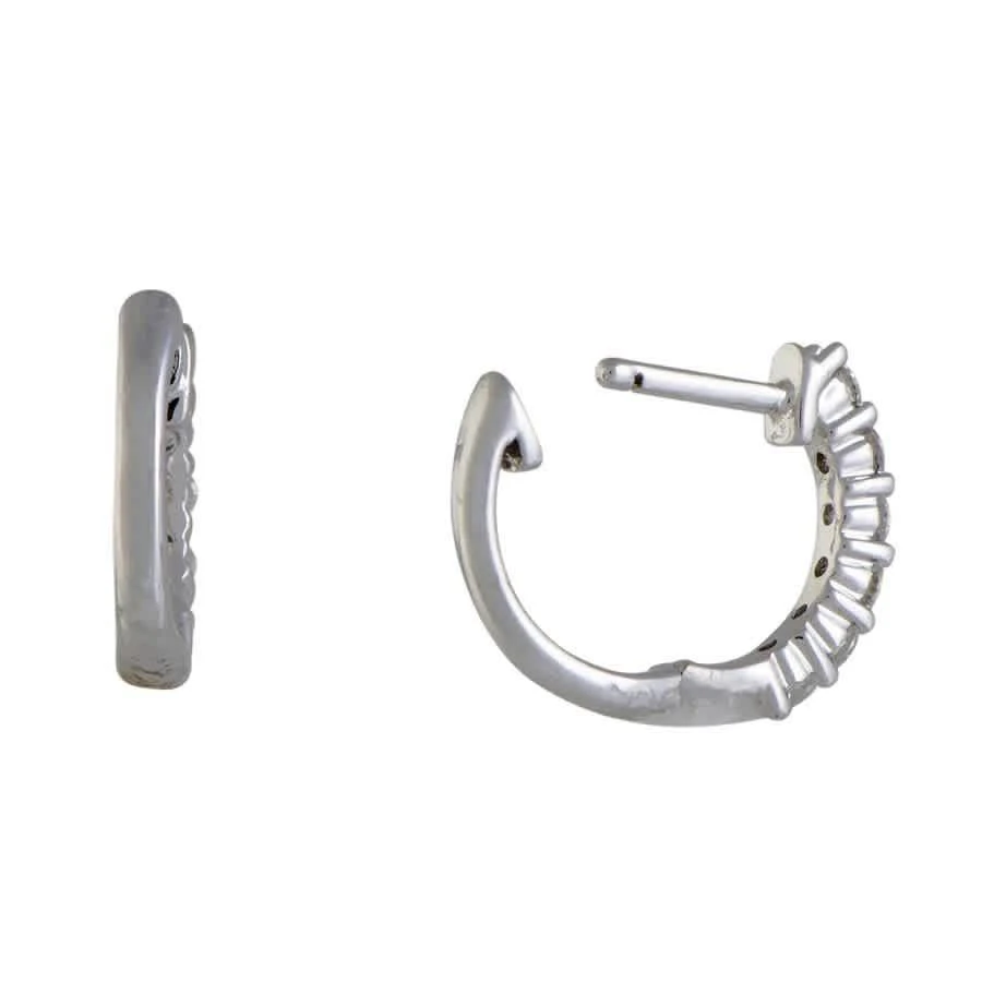 商品LB Exclusive|14K White Gold 0.50 ct Diamond Huggie Hoop Earrings,价格¥4344,第3张图片详细描述