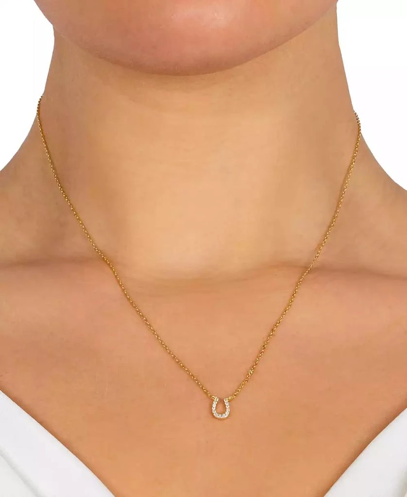 商品Giani Bernini|Cubic Zirconia Horseshoe Pendant Necklace in 18k Gold-Plated Sterling Silver, 16" + 2" extender, Created for Macy's,价格¥103,第4张图片详细描述