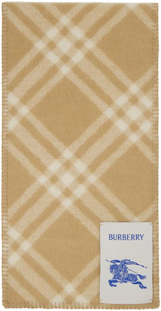 商品Burberry|Beige Check Wool Scarf,价格¥4100,第1张图片