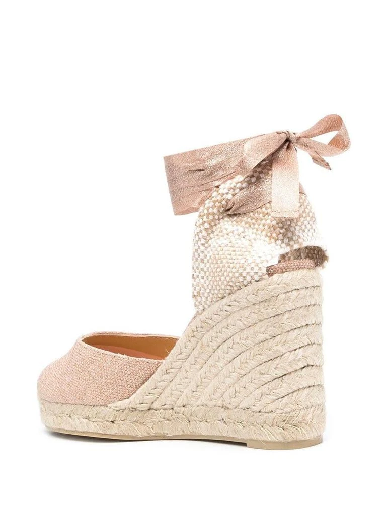 商品CASTAÑER|Carina Wedge Espadrille In Pink Glitter Cotton,价格¥881,第3张图片详细描述