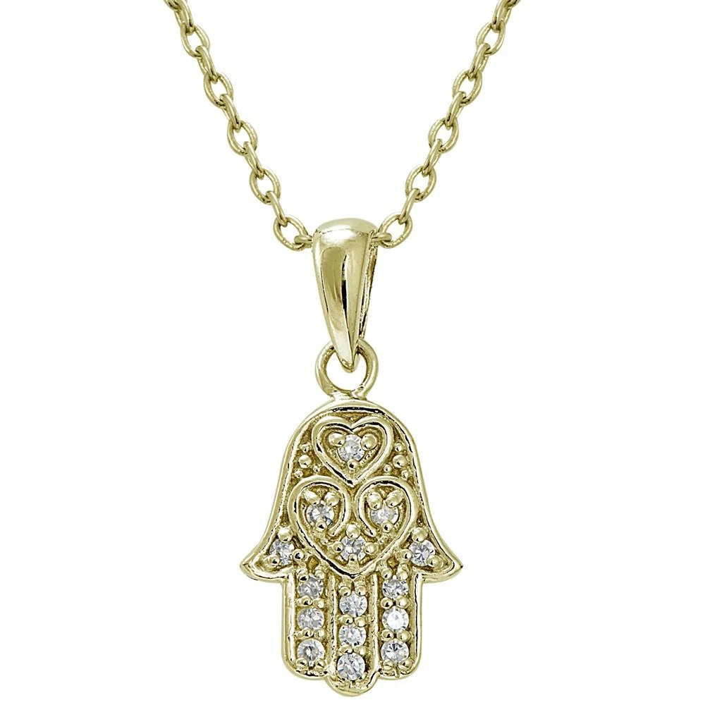 商品Giani Bernini|Cubic Zirconia Hamsa Pendant in 18k Gold Plated Sterling Silver,价格¥224,第1张图片