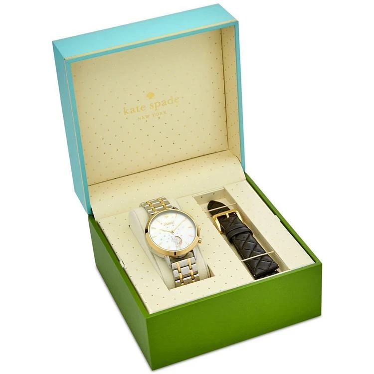 商品Kate Spade|Women's Metro Grand Two-Tone Stainless Steel Bracelet Hybrid Smart Watch & Interchangeable Strap Box Set 40mm KST23103B,价格¥1655,第4张图片详细描述