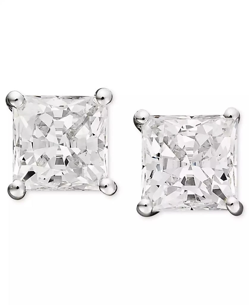 商品Arabella|14k White Gold Earrings, Cubic Zirconia Princess Cut Stud Earrings (2-3/4 ct. t.w.),价格¥655,第1张图片