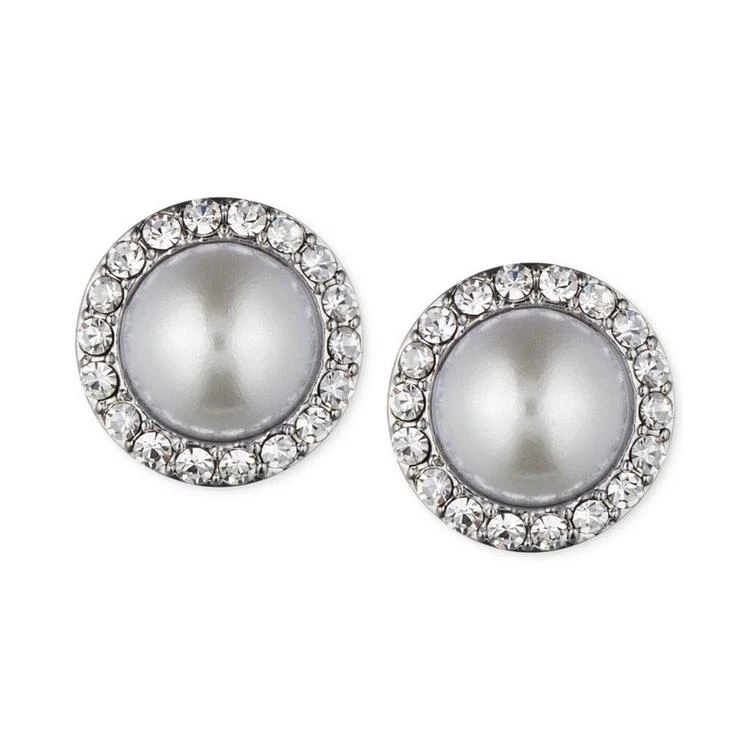 商品Givenchy|纪梵希珍珠镶钻耳环 Givenchy Silver-Tone Imitation Pearl and Crystal Stud Earrings,价格¥84,第2张图片详细描述